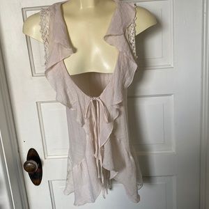 Simply Irresistible Ruffled tie front Vest cardigan topper S